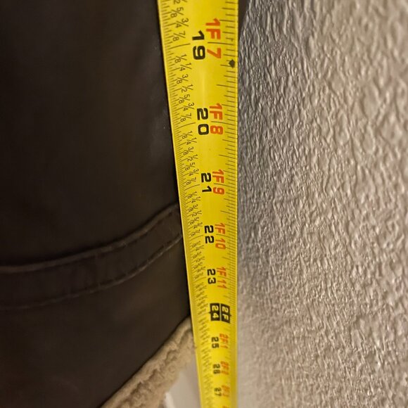 Michael Kors Brown Leather Aviator Jacket Shearling Lined Women’s Size Small P - Picture 16 of 16